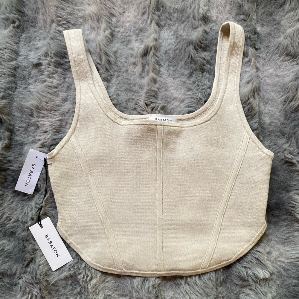 BABATON -Beige Cropped Tank